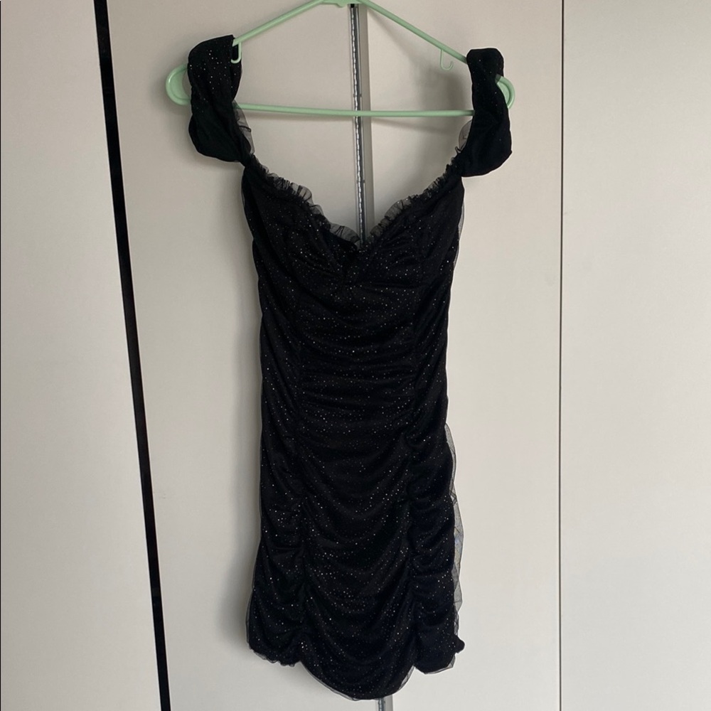 Forever 21 Black Ruched Sheath Mini Dress